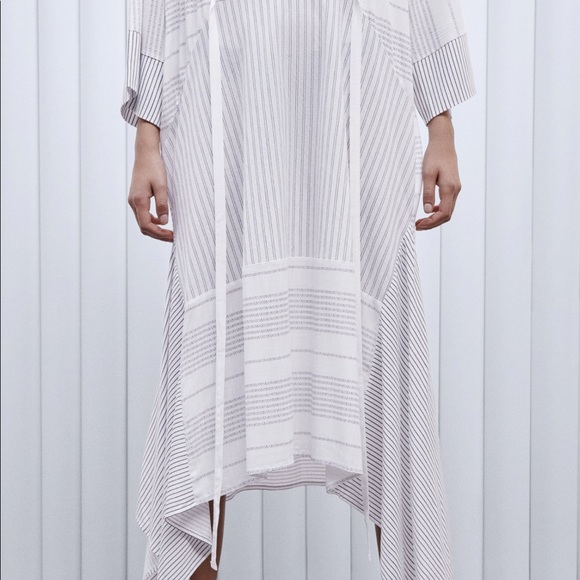 ZARA NEW NWT ASYMMETRIC STRIPED DRESS - Picture 8 of 9